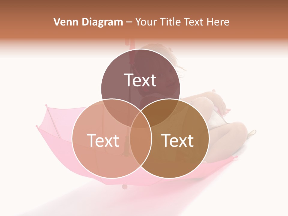 Umbrella Girl Baby PowerPoint Template