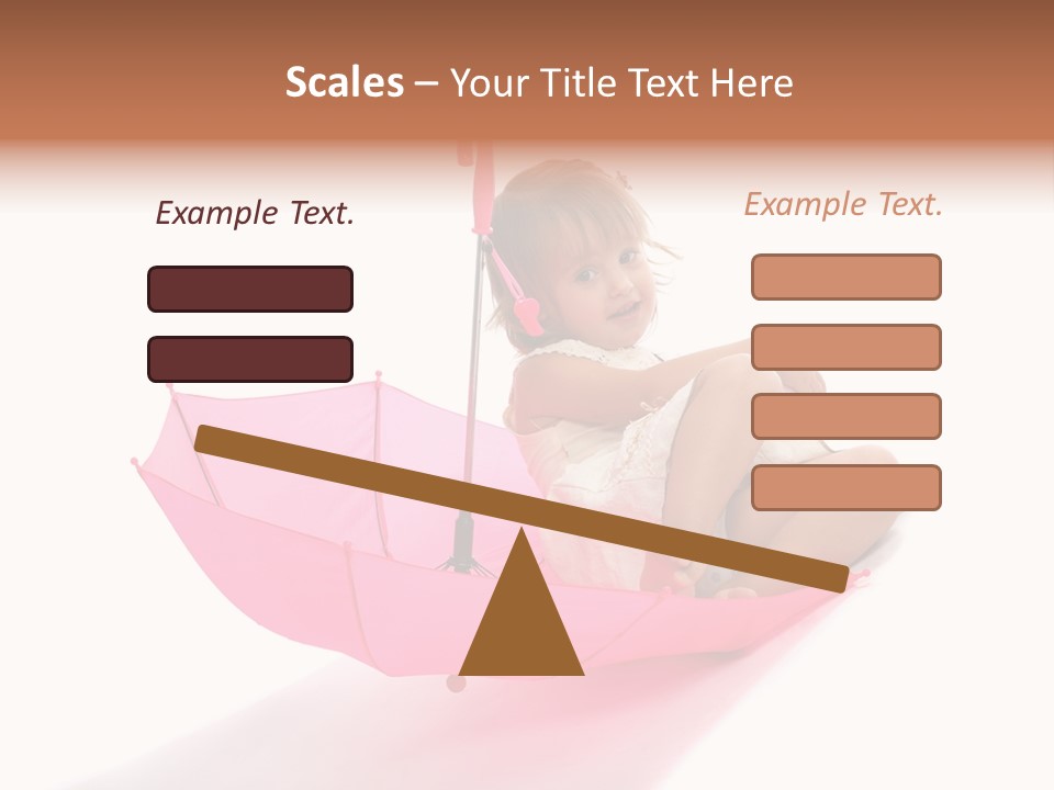 Umbrella Girl Baby PowerPoint Template