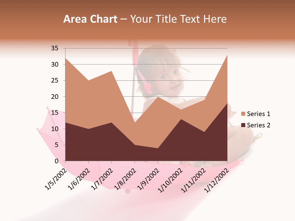 Umbrella Girl Baby PowerPoint Template