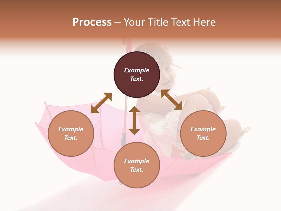 Umbrella Girl Baby PowerPoint Template