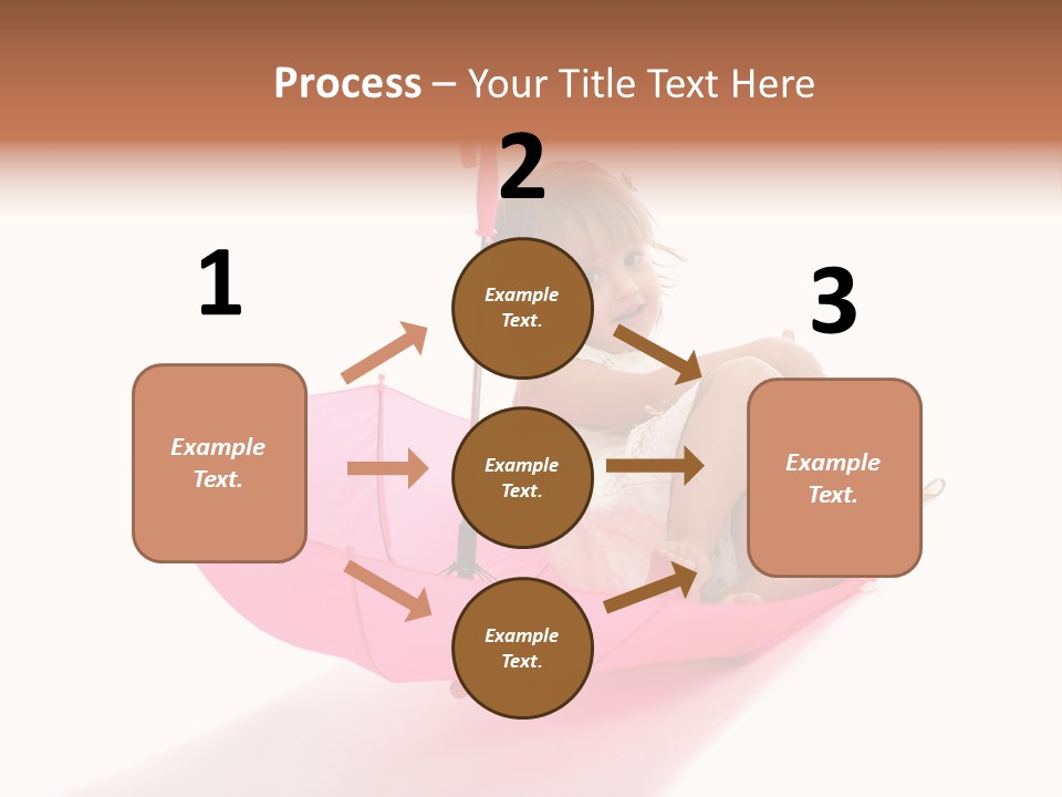 Umbrella Girl Baby PowerPoint Template