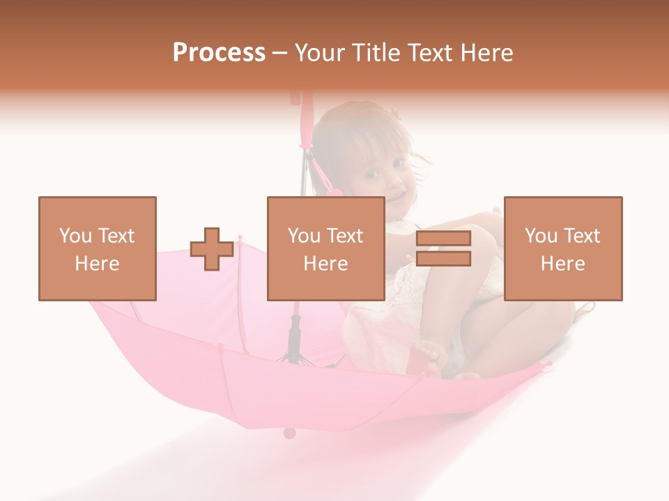 Umbrella Girl Baby PowerPoint Template