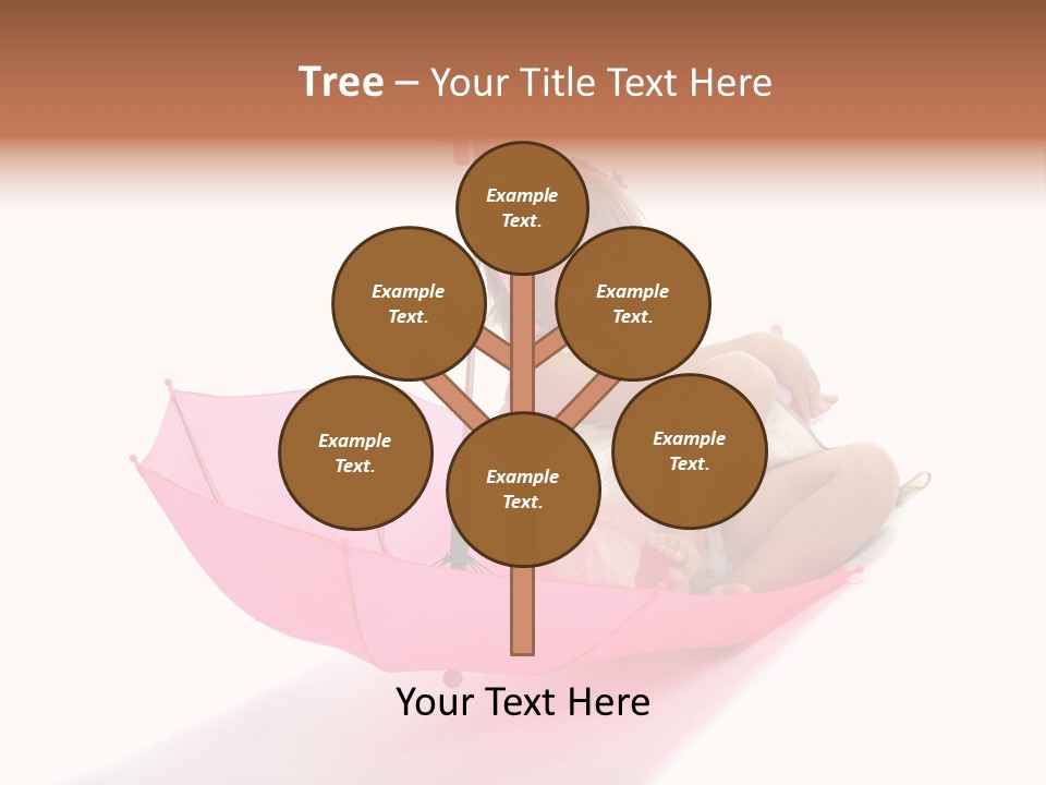 Umbrella Girl Baby PowerPoint Template