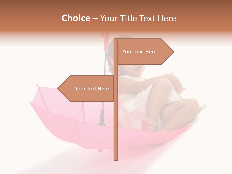Umbrella Girl Baby PowerPoint Template