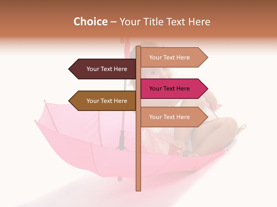 Umbrella Girl Baby PowerPoint Template