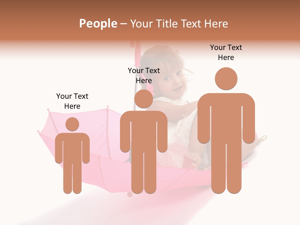 Umbrella Girl Baby PowerPoint Template