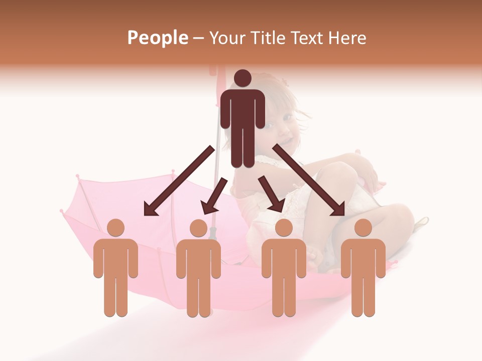 Umbrella Girl Baby PowerPoint Template