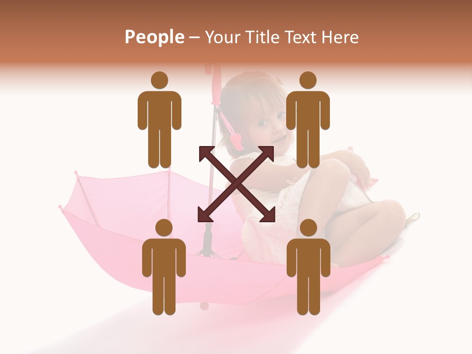 Umbrella Girl Baby PowerPoint Template