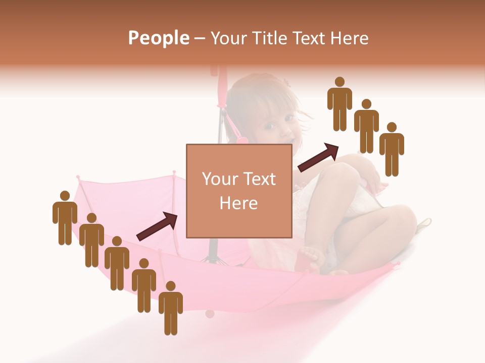 Umbrella Girl Baby PowerPoint Template
