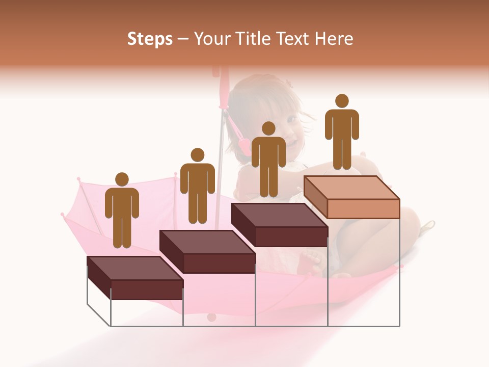 Umbrella Girl Baby PowerPoint Template