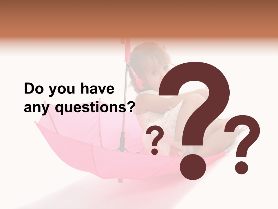 Umbrella Girl Baby PowerPoint Template