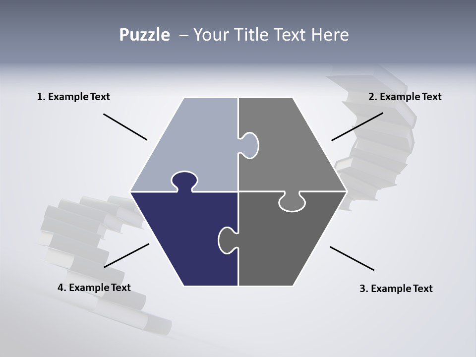 A Spiral Staircase Made Of Books On A Gray Background PowerPoint Template