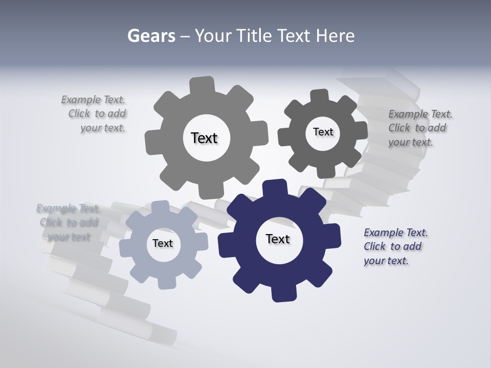 A Spiral Staircase Made Of Books On A Gray Background PowerPoint Template