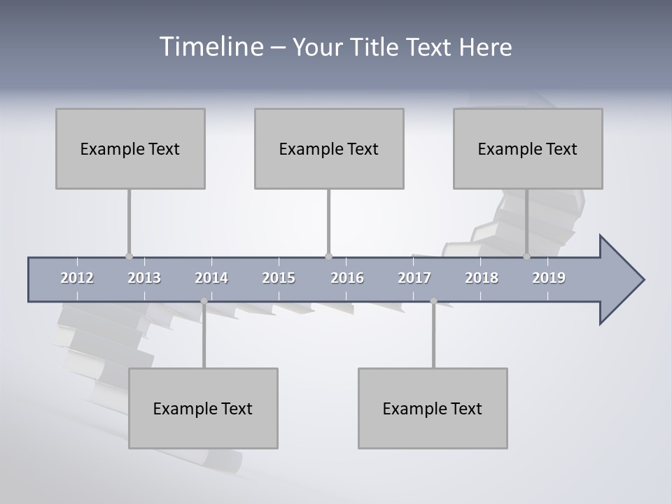 A Spiral Staircase Made Of Books On A Gray Background PowerPoint Template