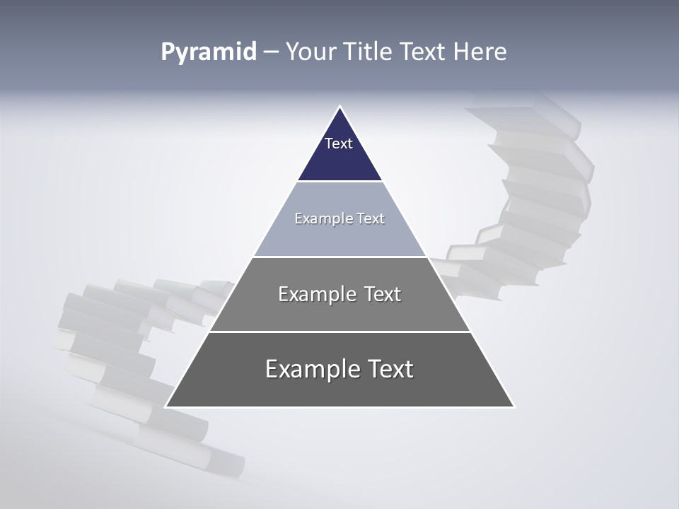 A Spiral Staircase Made Of Books On A Gray Background PowerPoint Template