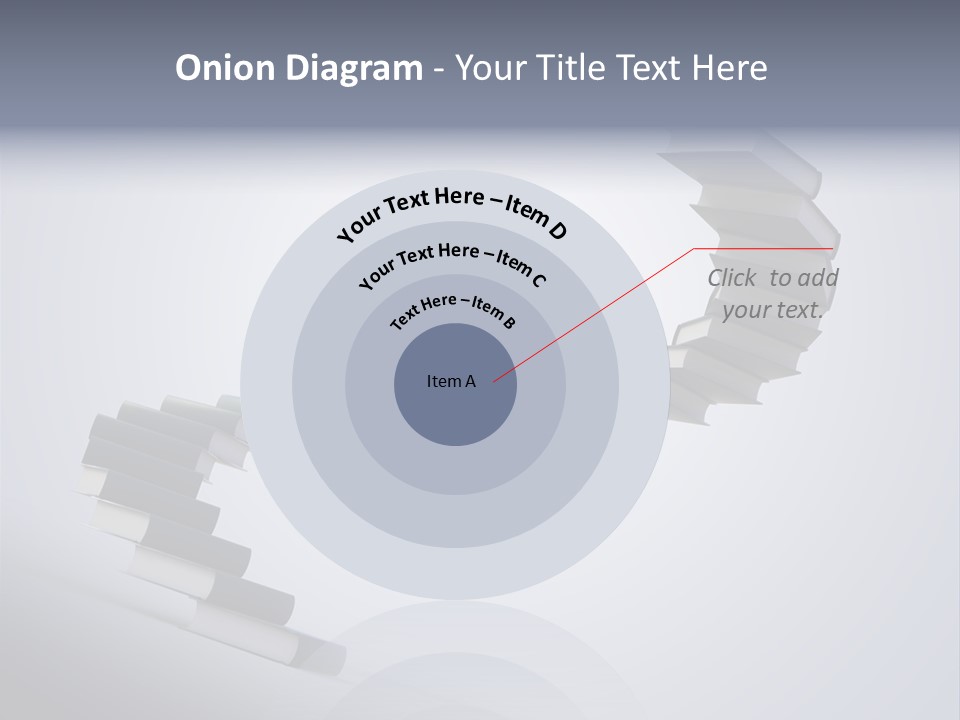 A Spiral Staircase Made Of Books On A Gray Background PowerPoint Template