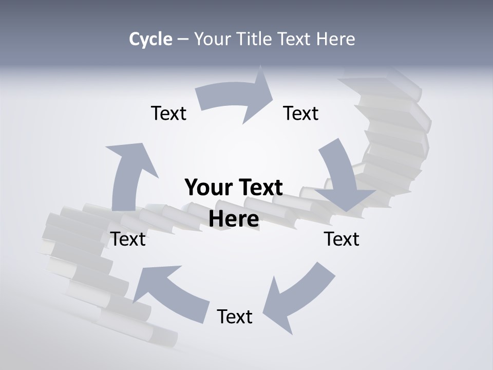 A Spiral Staircase Made Of Books On A Gray Background PowerPoint Template