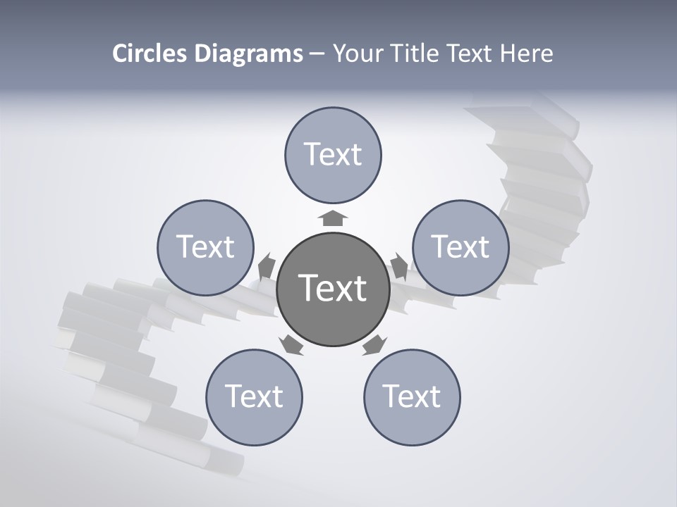 A Spiral Staircase Made Of Books On A Gray Background PowerPoint Template