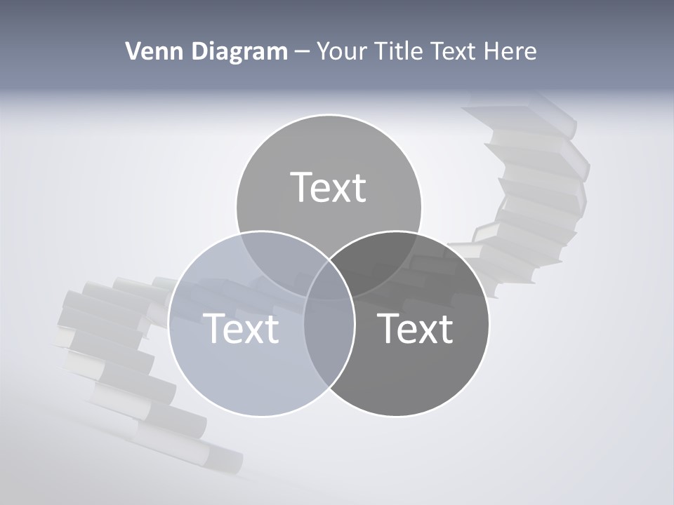 A Spiral Staircase Made Of Books On A Gray Background PowerPoint Template