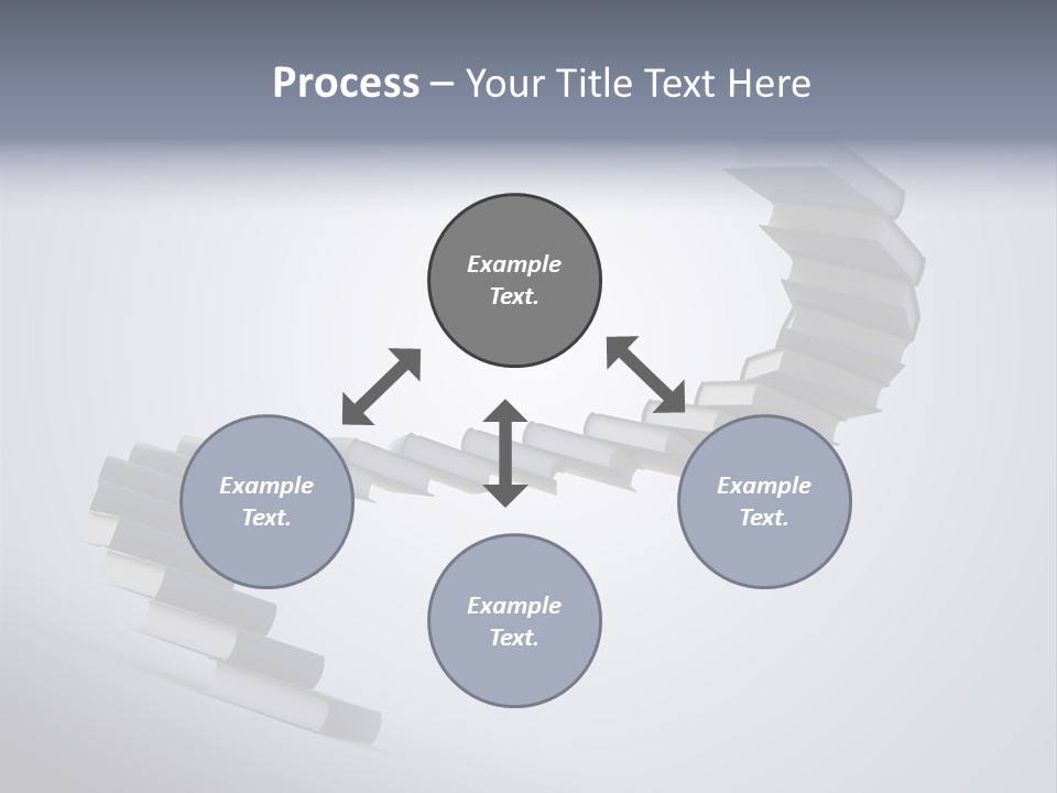 A Spiral Staircase Made Of Books On A Gray Background PowerPoint Template