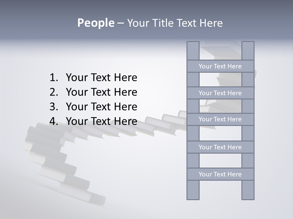 A Spiral Staircase Made Of Books On A Gray Background PowerPoint Template