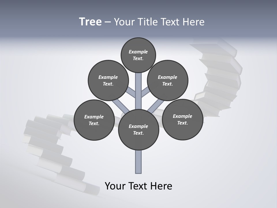 A Spiral Staircase Made Of Books On A Gray Background PowerPoint Template