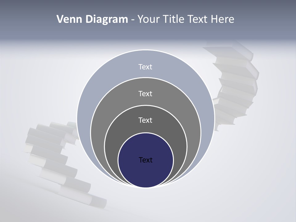 A Spiral Staircase Made Of Books On A Gray Background PowerPoint Template