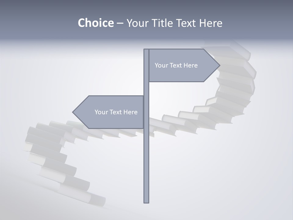 A Spiral Staircase Made Of Books On A Gray Background PowerPoint Template