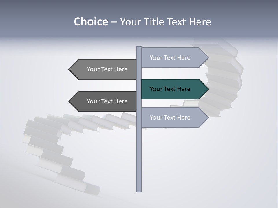 A Spiral Staircase Made Of Books On A Gray Background PowerPoint Template