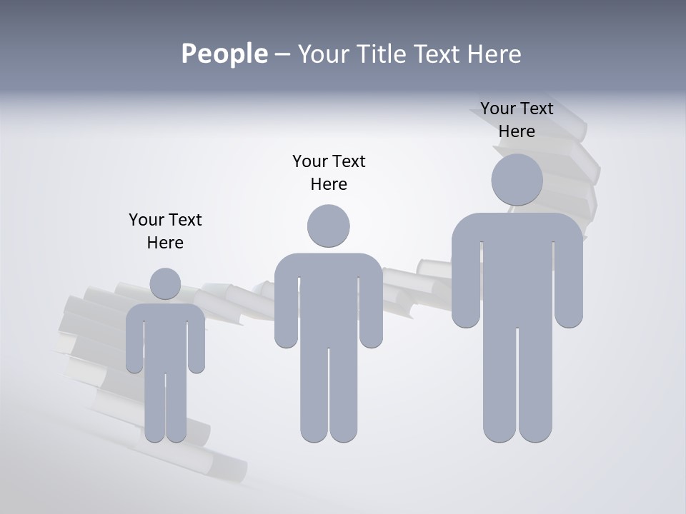 A Spiral Staircase Made Of Books On A Gray Background PowerPoint Template