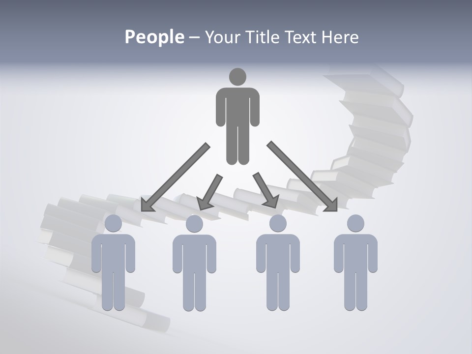 A Spiral Staircase Made Of Books On A Gray Background PowerPoint Template