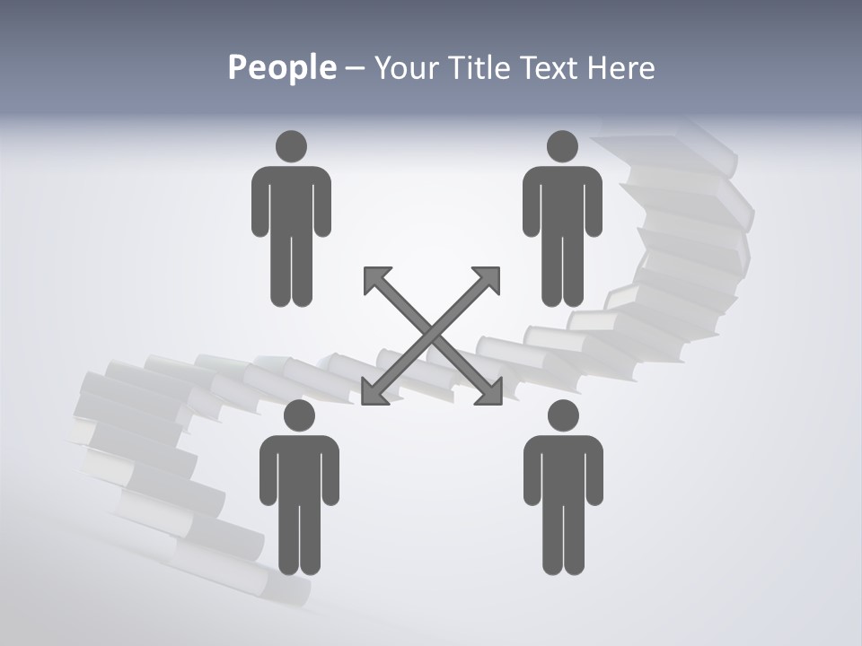 A Spiral Staircase Made Of Books On A Gray Background PowerPoint Template