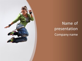 Midair Woman Modern PowerPoint Template