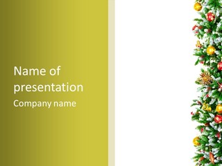 Isolated Noel Decorate PowerPoint Template