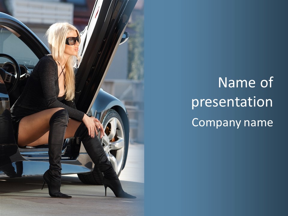 Vehicle White Sexy PowerPoint Template