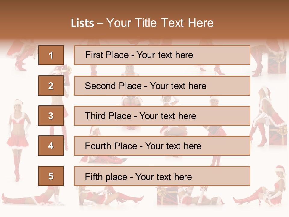 Thin Santa People PowerPoint Template