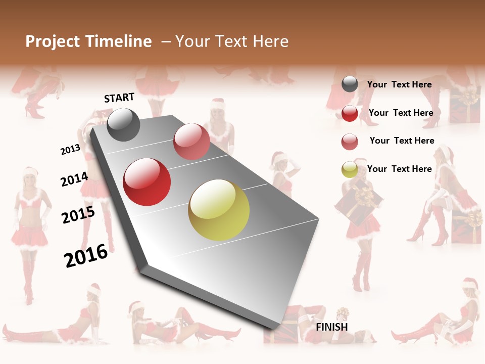 Thin Santa People PowerPoint Template