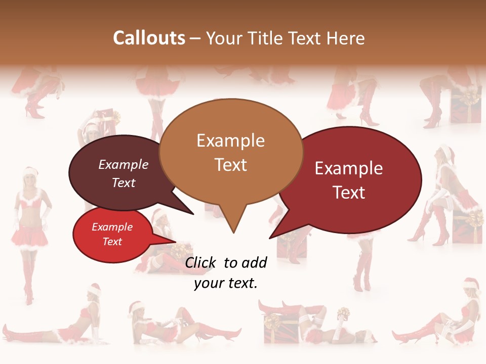 Thin Santa People PowerPoint Template