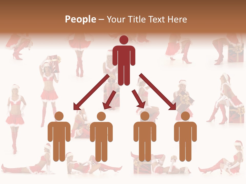 Thin Santa People PowerPoint Template