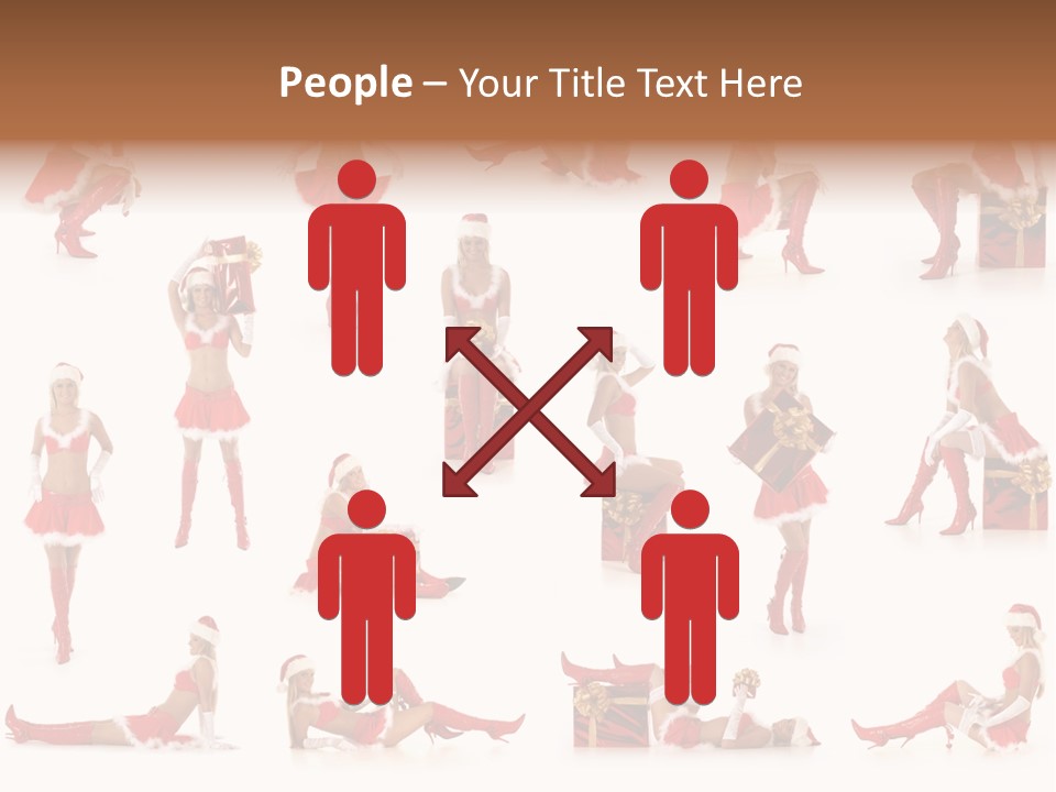 Thin Santa People PowerPoint Template