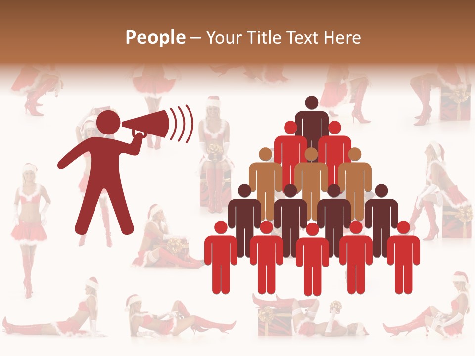Thin Santa People PowerPoint Template
