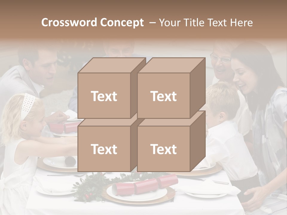 A Group Of People Sitting Around A Table With Food PowerPoint Template