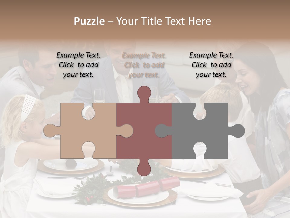 A Group Of People Sitting Around A Table With Food PowerPoint Template