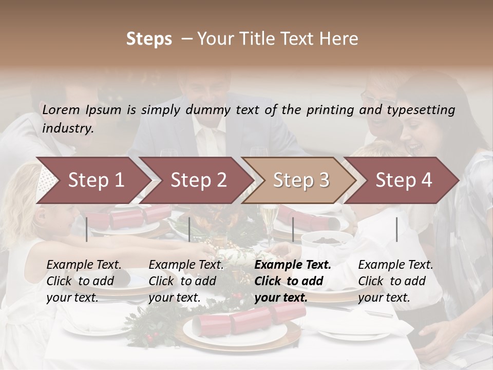 A Group Of People Sitting Around A Table With Food PowerPoint Template