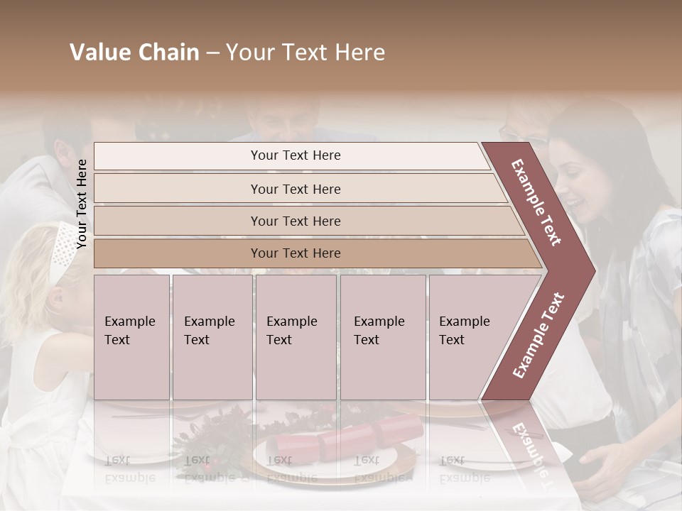 A Group Of People Sitting Around A Table With Food PowerPoint Template