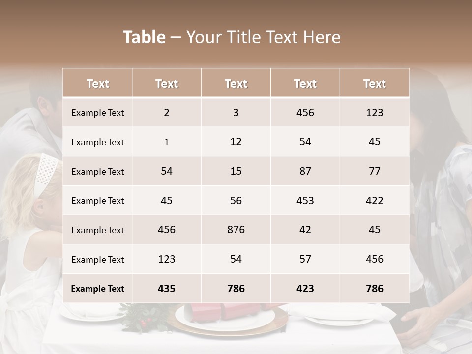 A Group Of People Sitting Around A Table With Food PowerPoint Template