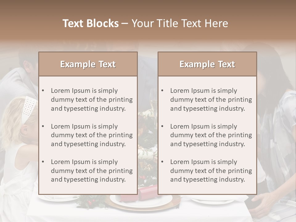 A Group Of People Sitting Around A Table With Food PowerPoint Template