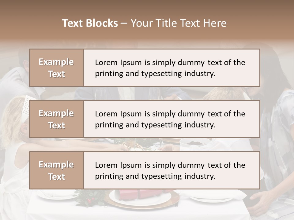 A Group Of People Sitting Around A Table With Food PowerPoint Template