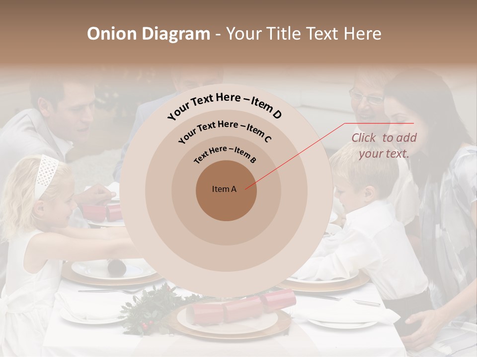 A Group Of People Sitting Around A Table With Food PowerPoint Template