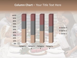 A Group Of People Sitting Around A Table With Food PowerPoint Template